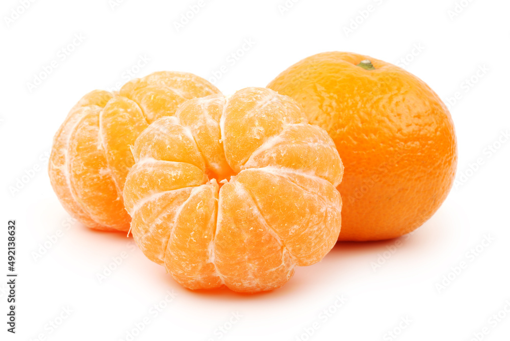 Tangerine peeled on white background Tangerine peeled on white background