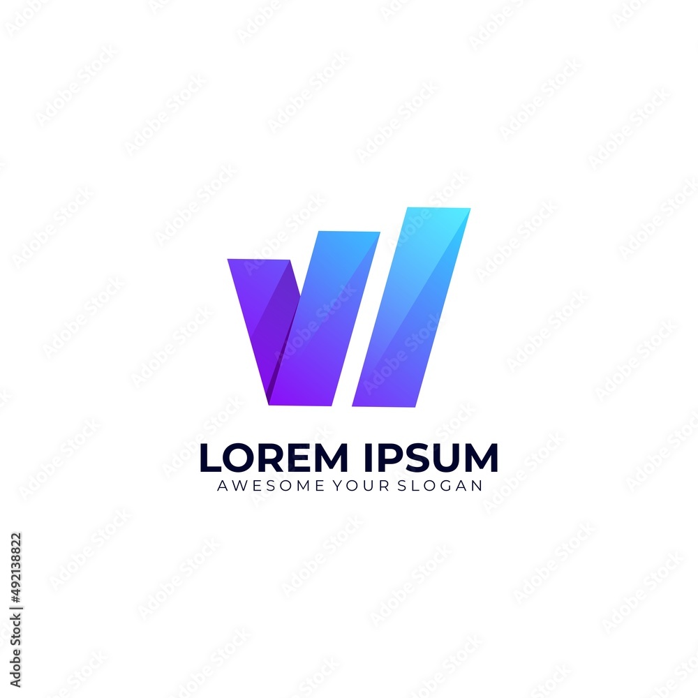 Letter w gradient colorful modern logo template Letter w gradient colorful modern logo template