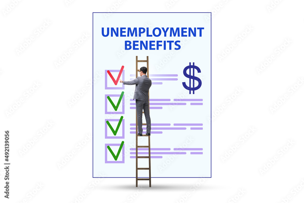 Concept with unemployment benefit form application