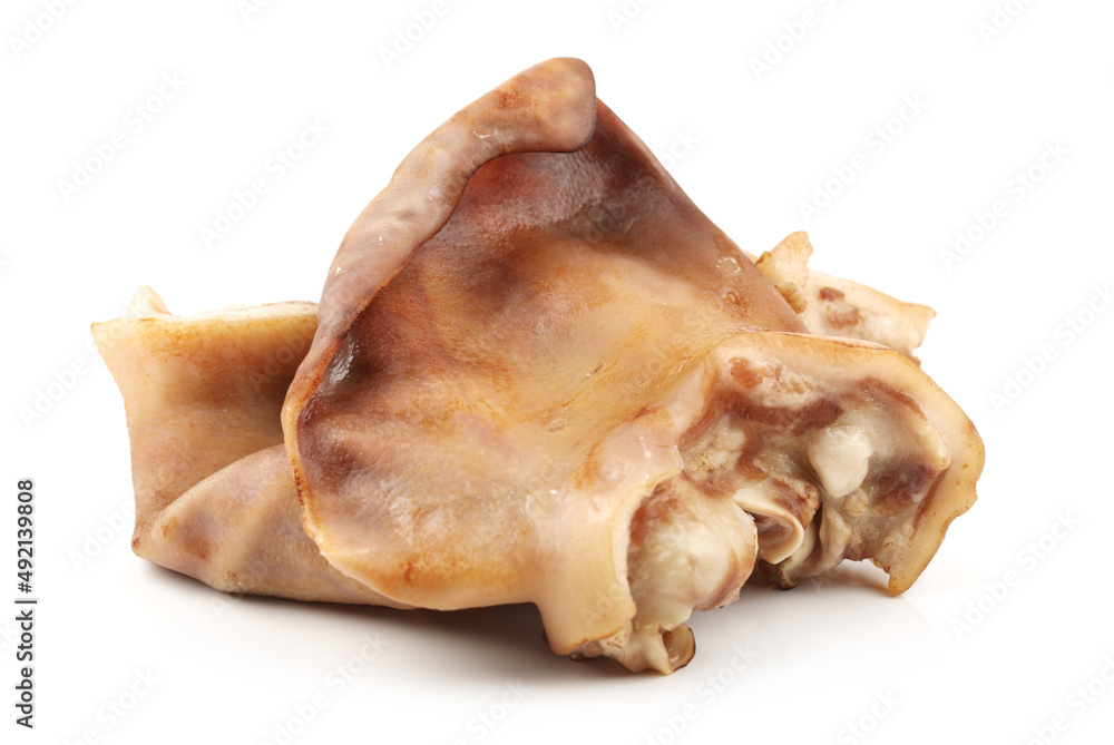 pork ears on pure white background pork ears on pure white background
