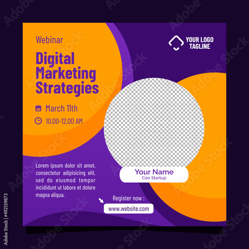 Webinar digital marketing strategis social media post template