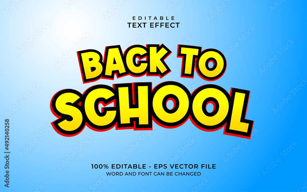 Back to school editable text effect