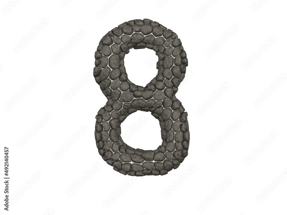 Stone Wall Themed Font Number 8 Stone Wall Themed Font Number 8