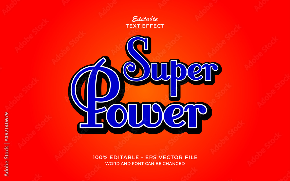 Obraz premium Super power editable text effect