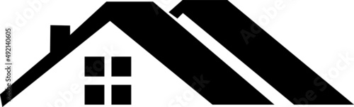 Flat design of the house - roof and bricks. Vector illustration..eps