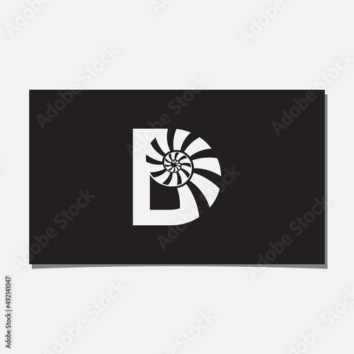 D SPIRAL SHELLS OR D NAUTILUS LOGO DESIGN