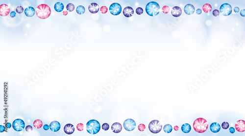 Multi color gemstones glitter with sunlight background