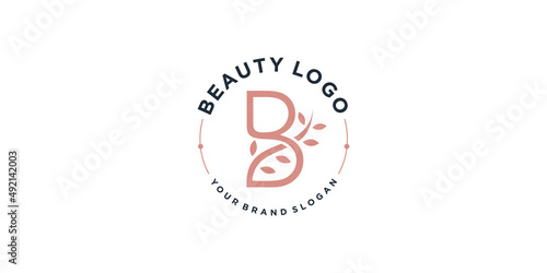 Letter B logo design for beauty and health Premium Vector