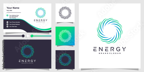 Energy logo design with creative modern idea Premium Vector