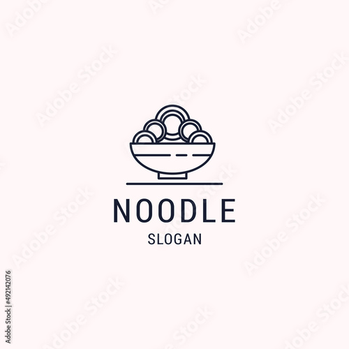 Noodle logo icon flat design template