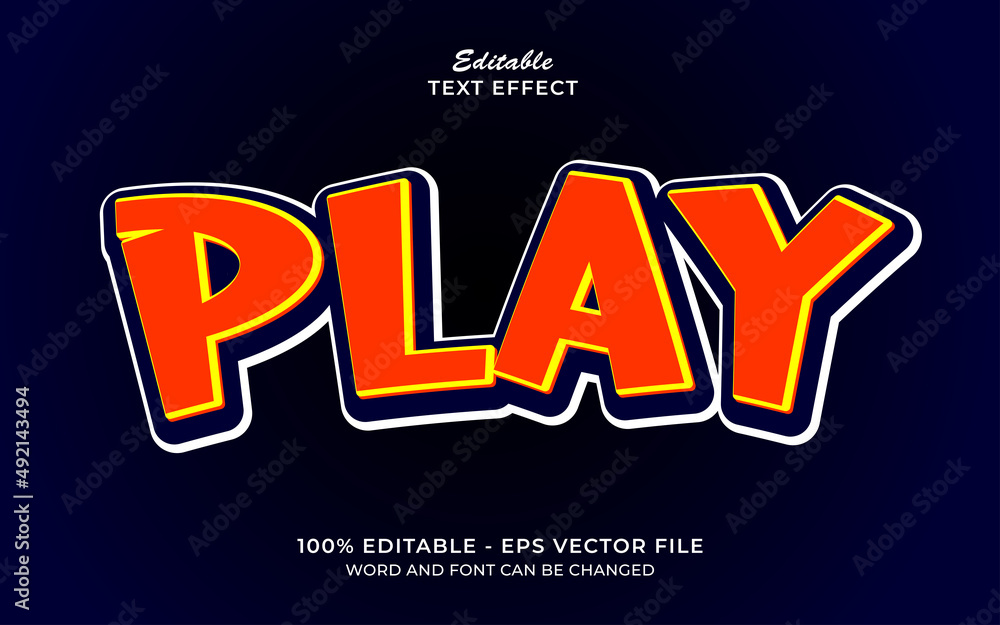 Editable text effect - Play text style