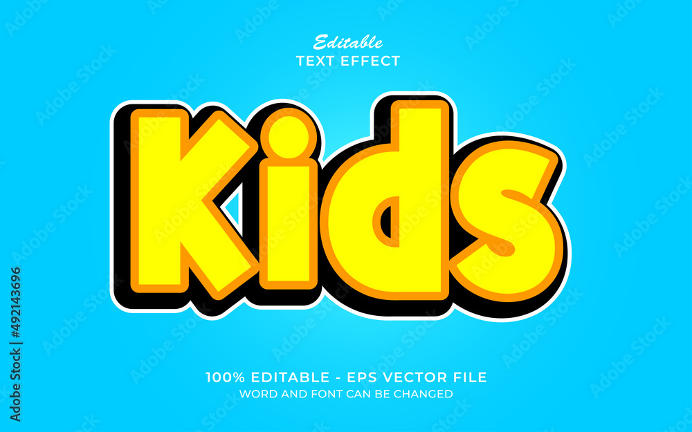 Kids cartoon editable text effect Kids cartoon editable text effect