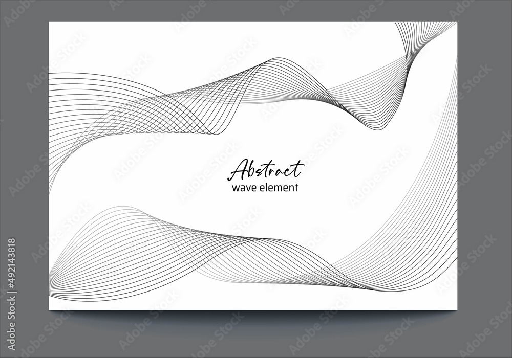 Fototapeta Black and white abstract wave element background