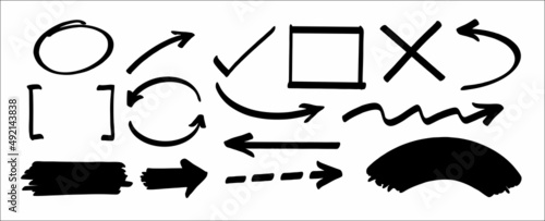 Arrow pack collection and hand drawn marker 