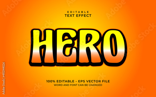Cartoon hero editable text effect