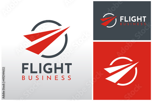 Simple modern paper plane for aircraft aeroplane airplane aviation logo design