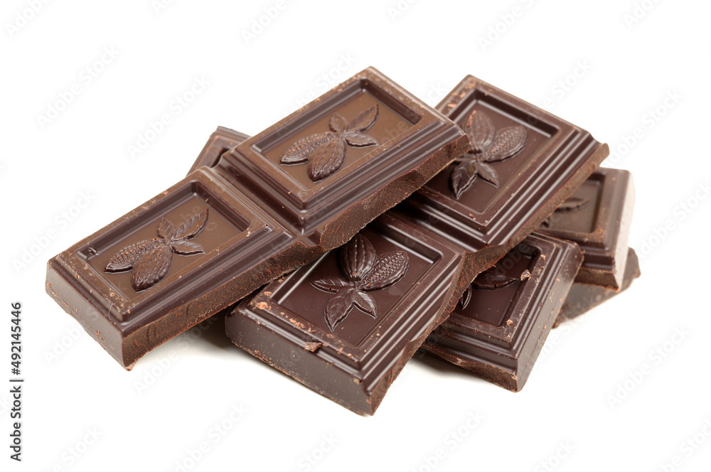 stack of chocolate on white background stack of chocolate on white background