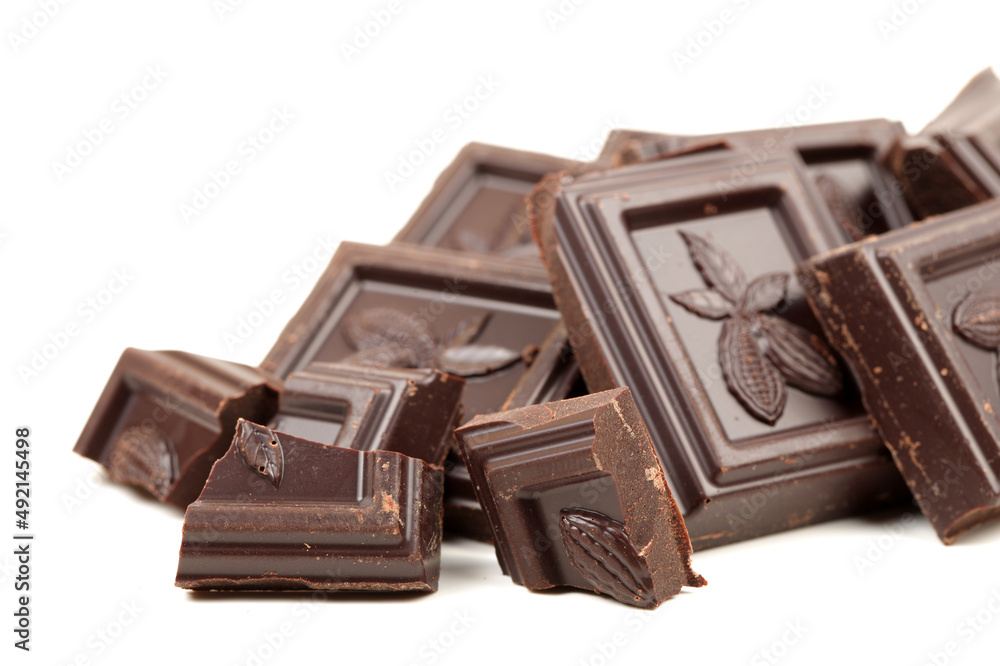 stack of chocolate on white background stack of chocolate on white background