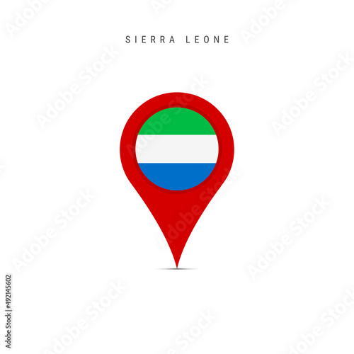 Free Download Teardrop map marker with flag of Sierra Leone. Salone flag inserted in the location map pin. Flat vector illustration isolated on white background. - GFXLoad
