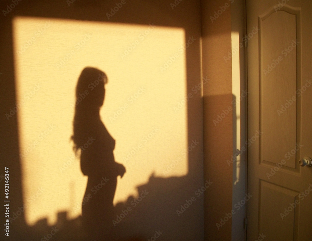silhouette of a person in a window