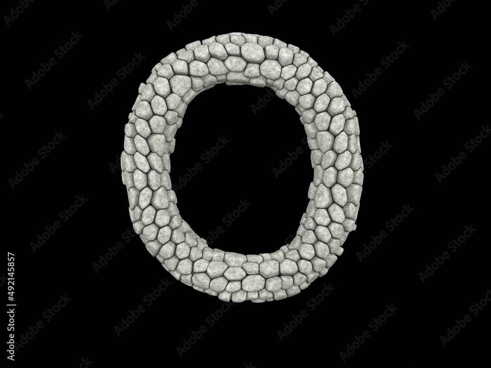 Stone Themed Font Letter O Stone Themed Font Letter O