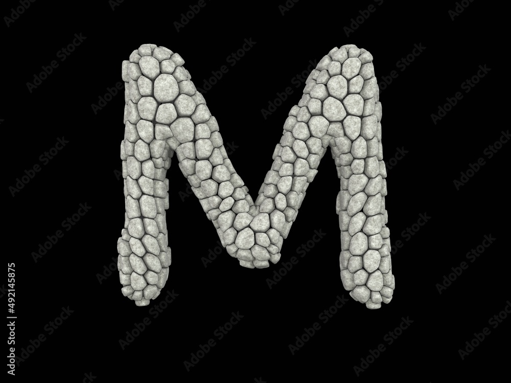 Stone Themed Font Letter M Stone Themed Font Letter M