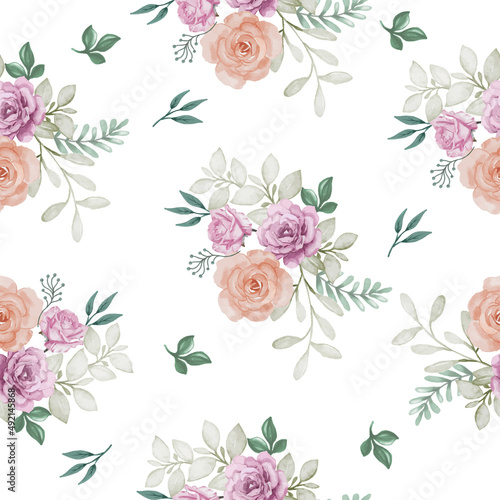 flower dusty seamless pattern watercolor vector