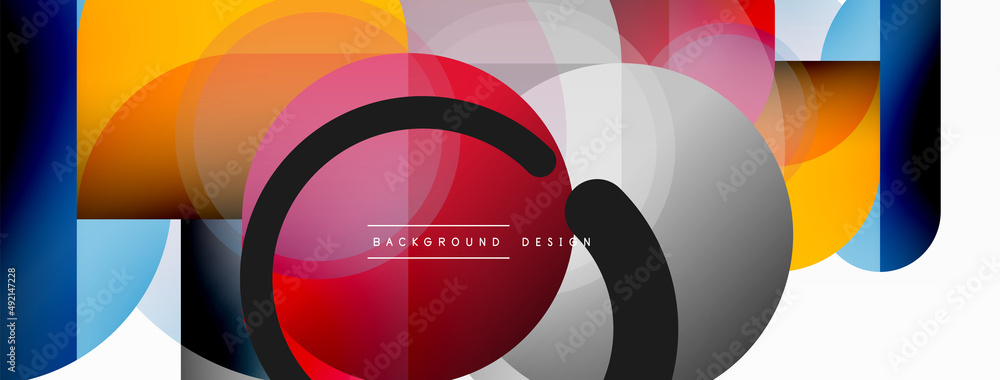 Round triangle shapes lines and circles. Geometric vector illustration for wallpaper banner background or landing page Round triangle shapes lines and circles. Geometric vector illustration for wallpaper banner background or landing page