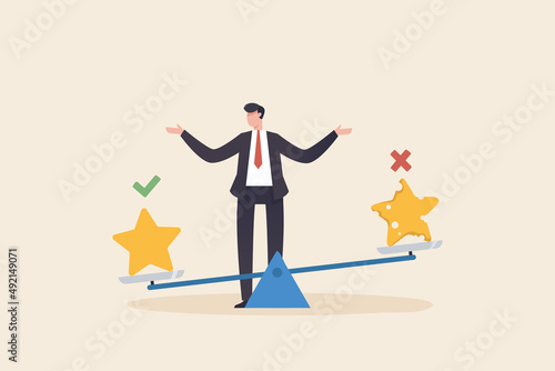 Quality vs quantity, management to assure excellent work outcome, working attitude to deliver superior result concept.