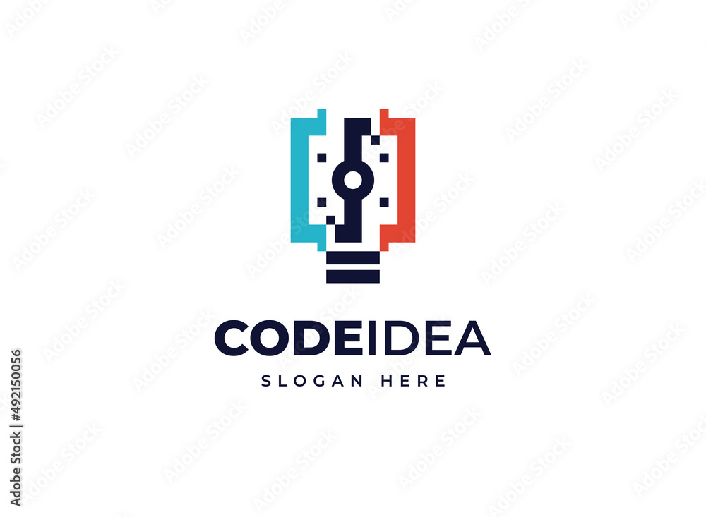 Code idea light bulb technology smart electricity idea vector logo design, Creative modern tech logo design Code idea light bulb technology smart electricity idea vector logo design, Creative modern tech logo design