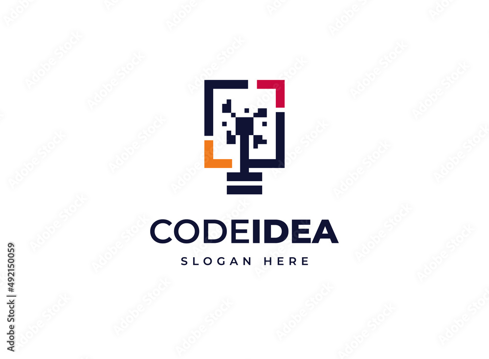 Code idea light bulb technology smart electricity vector logo design, Creative modern brilliant tech logo design Code idea light bulb technology smart electricity vector logo design, Creative modern brilliant tech logo design