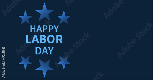 Happy labor day design with free spaces on blue and dark red color combinations. Labour day illustration of vector file