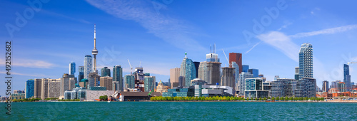 Panoramic view of Toronto city is fourth most populous city in North America and capital of Ontario Province.