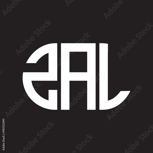 ZAL letter logo design. ZAL monogram initials letter logo concept. ZAL letter design in black background.