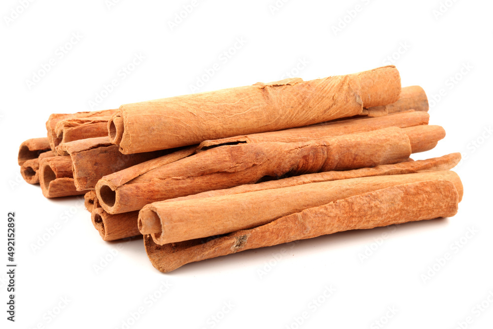 Cinnamon on a white background Cinnamon on a white background