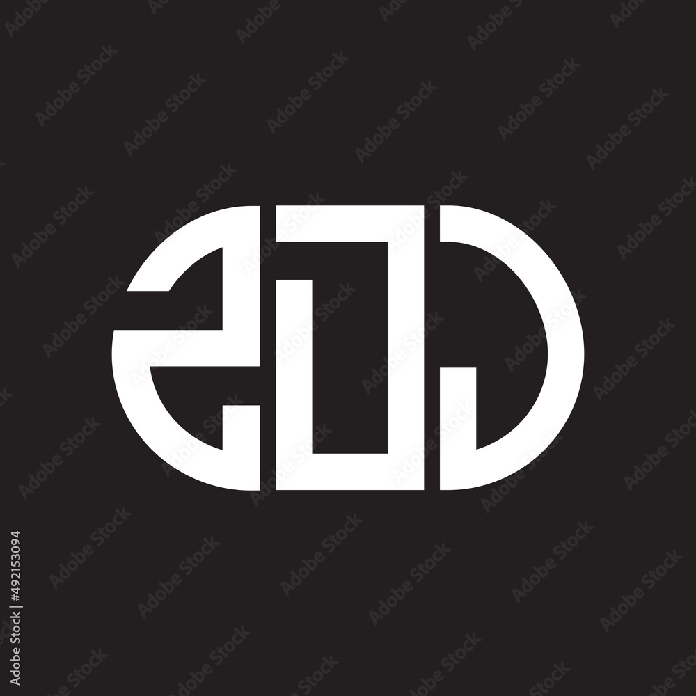 ZDJ letter logo design. ZDJ monogram initials letter logo concept. ZDJ letter design in black background. - obrazy, fototapety, plakaty 