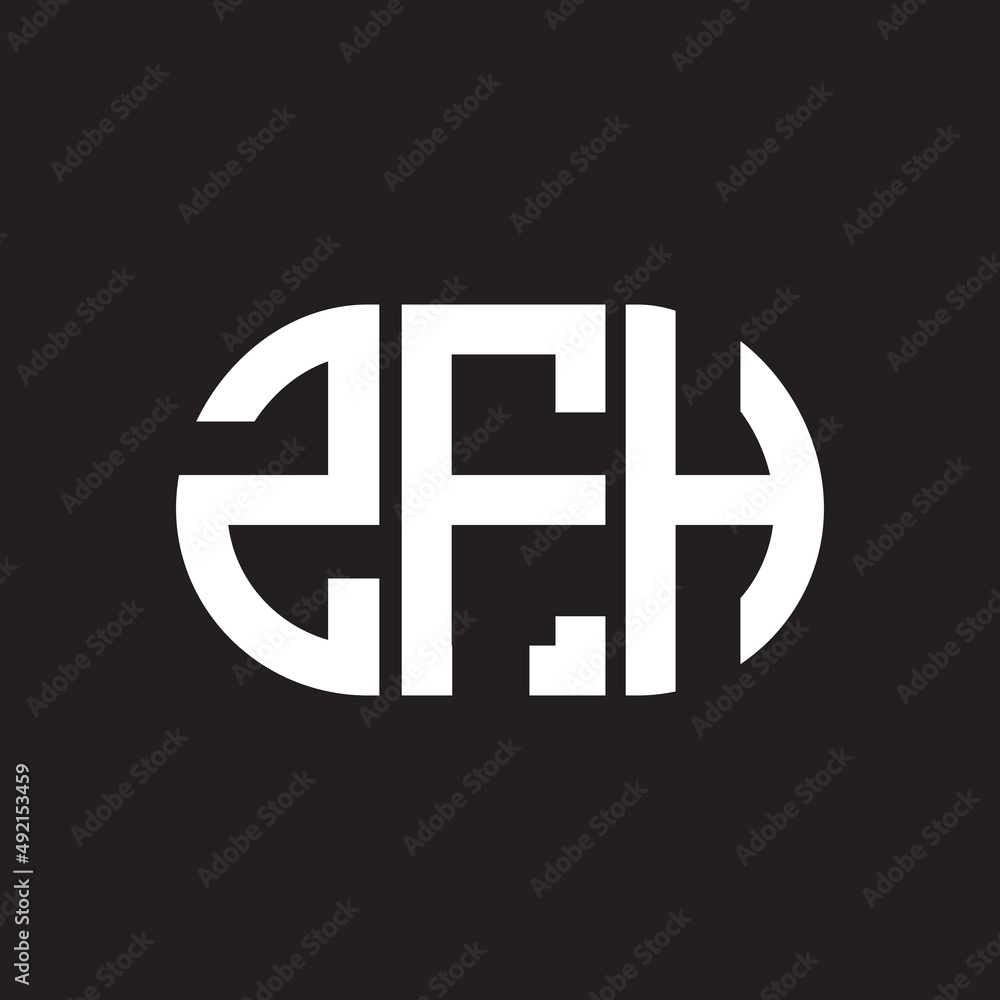 ZFH letter logo design. ZFH monogram initials letter logo concept. ZFH letter design in black background. ZFH letter logo design. ZFH monogram initials letter logo concept. ZFH letter design in black background.