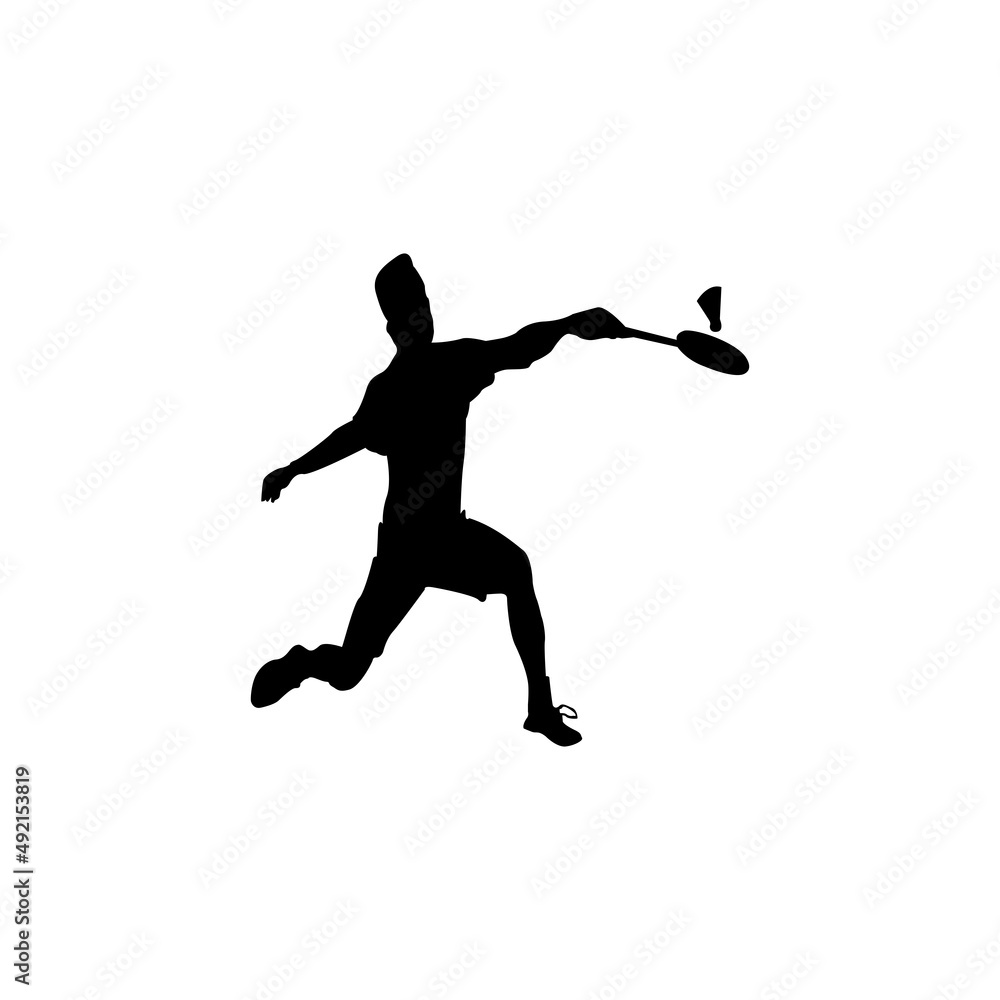 Modern badminton sports silhouette logo concept