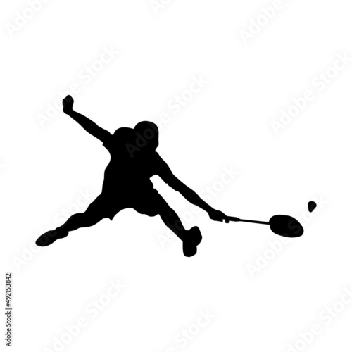 Modern badminton sports silhouette logo concept