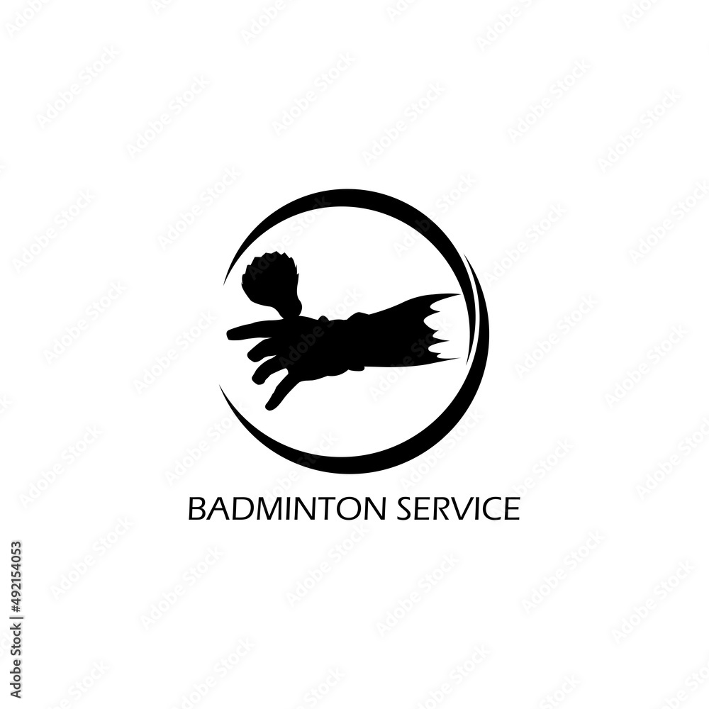 Modern badminton sports service silhouette logo concept Stock Vector