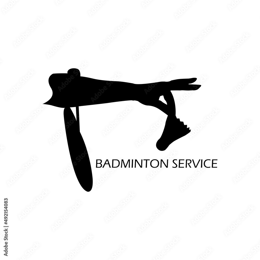 Modern badminton sports service silhouette logo concept Stock Vector