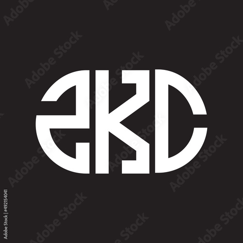 ZKC letter logo design. ZKC monogram initials letter logo concept. ZKC letter design in black background.