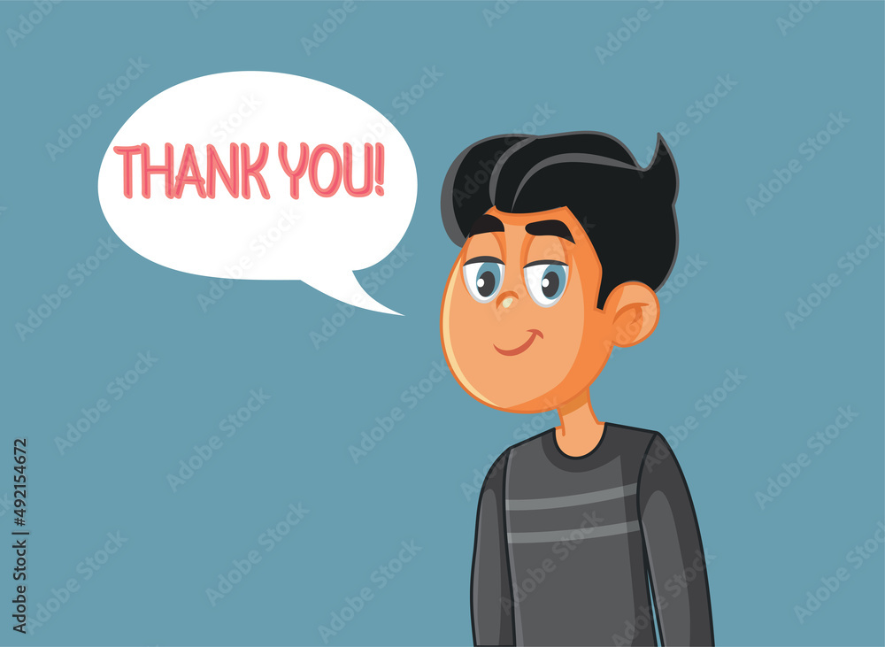 Man Saying Thank You Vector Cartoon Illustration Stock Vector | Adobe Stock