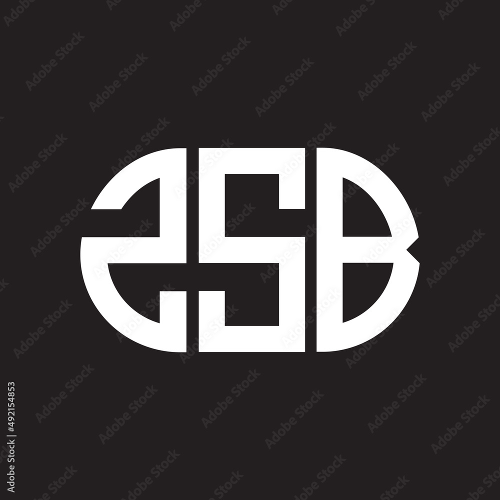 ZSB letter logo design. ZSB monogram initials letter logo concept. ZSB letter design in black background. ZSB letter logo design. ZSB monogram initials letter logo concept. ZSB letter design in black background.