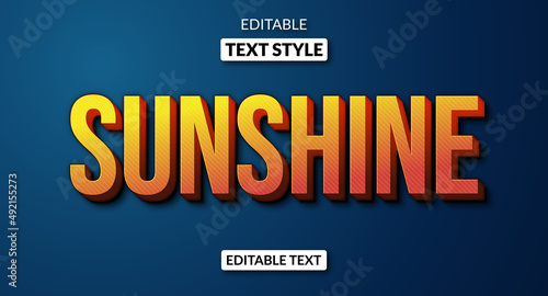 Editable text style effect - sunshine orange gradient text effect