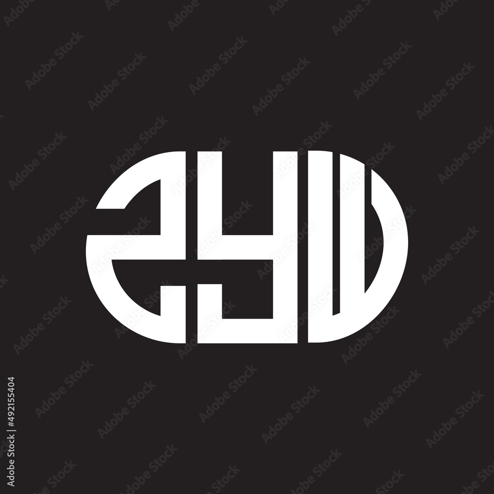 Obraz premium ZYW letter logo design. ZYW monogram initials letter logo concept. ZYW letter design in black background.