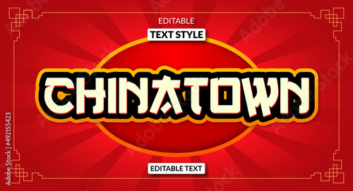 Editable red text style effect - Chinesse china text effect