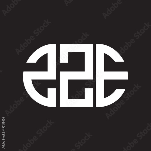 ZZE letter logo design. ZZE monogram initials letter logo concept. ZZE letter design in black background.