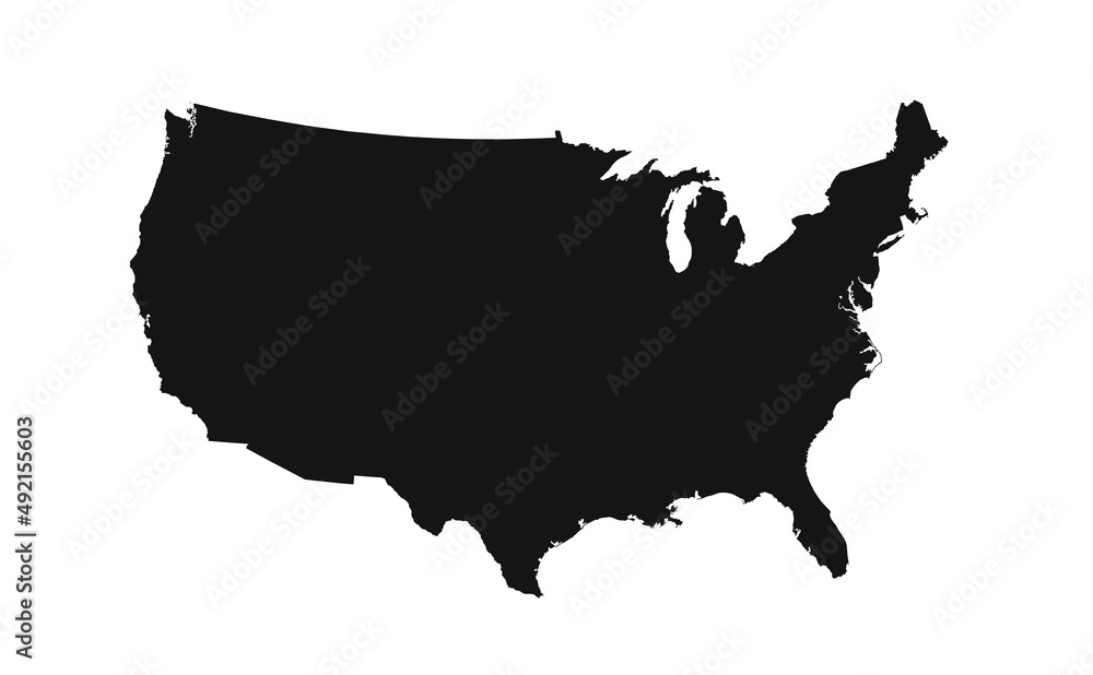 USA Map with federal states. Vector illustration. United States of American Map. USA Map with federal states. Vector illustration. United States of American Map.