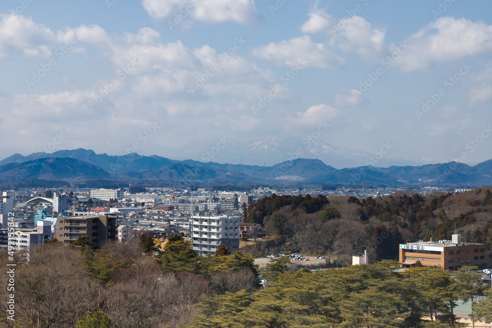 宇都宮タワーから見た谷川岳方面の風景